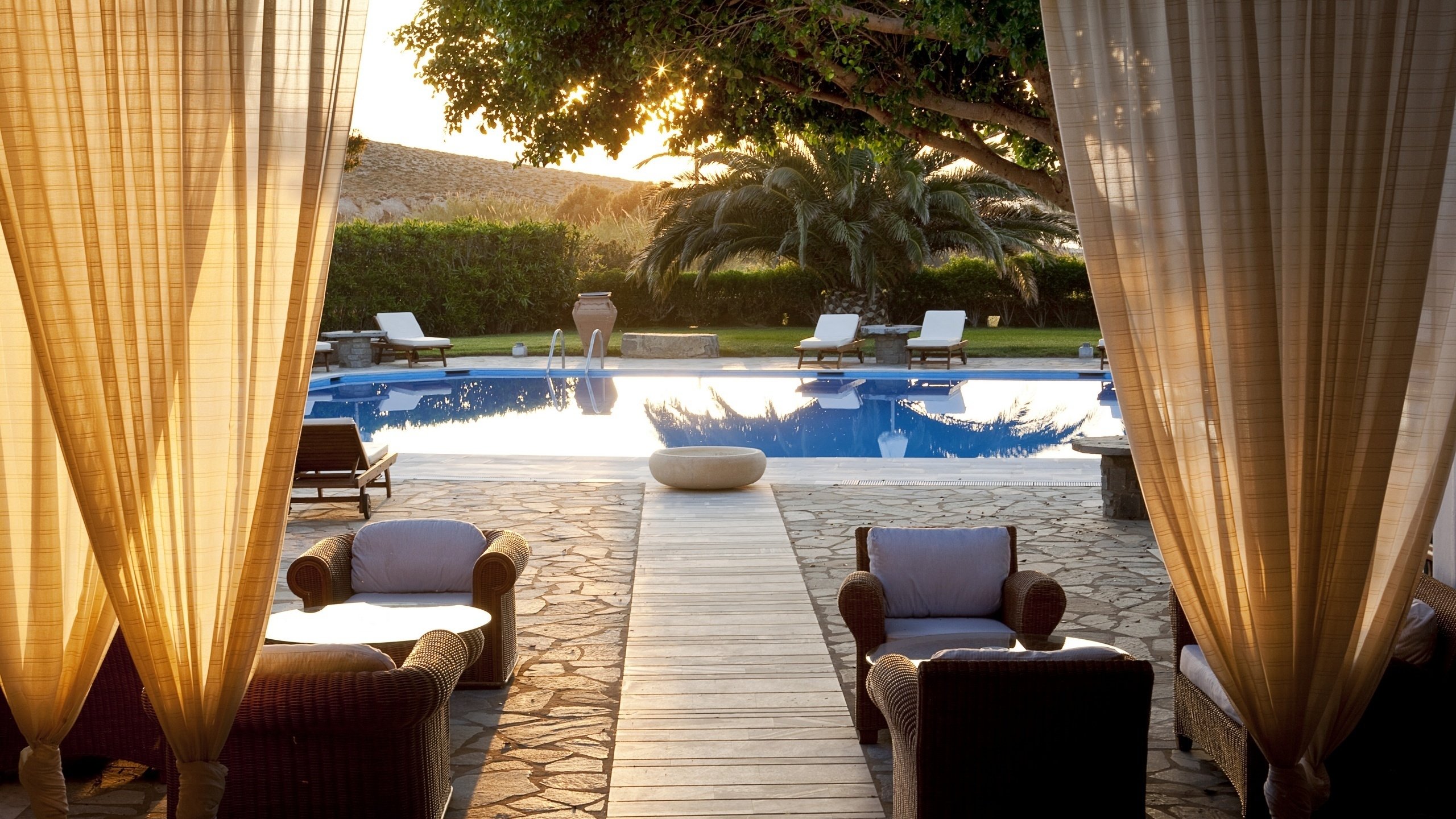 garden, Summer, Beauty, Pool Wallpaper