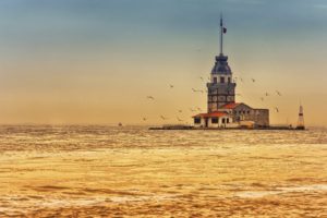 maidenand039s, Tower, Istanbul, Turkey, City, Sea, Seagull, Sunset, Beautiful