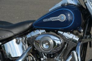 2007, Blue, Harley, Davidson, Heritage, Softail, Classic, Flstc, Bike, Motorbike, Motorcycle