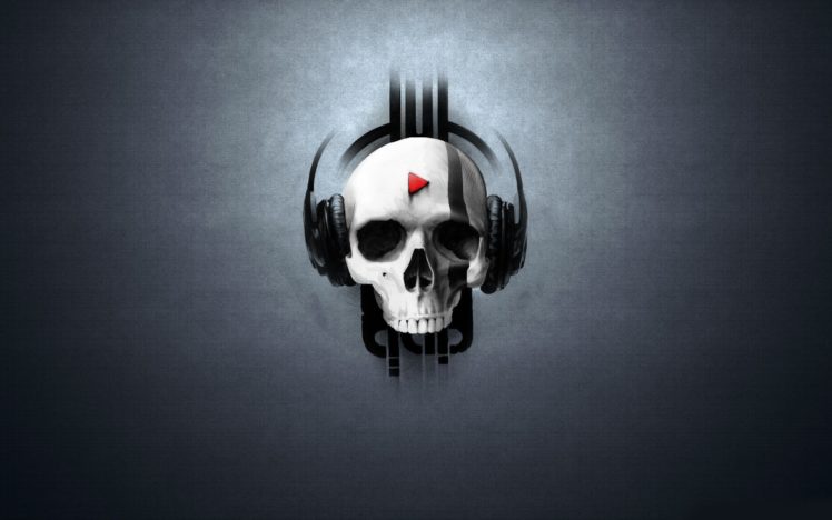 headphones, Skulls, Music, Artwork HD Wallpaper Desktop Background