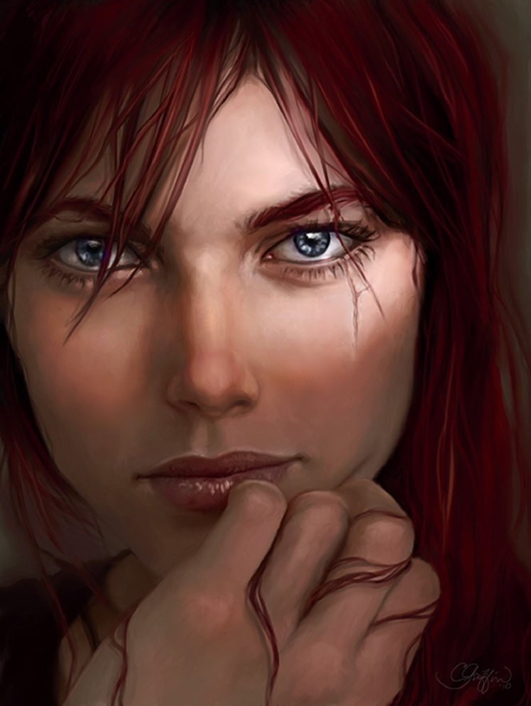 fantasy, Portrait, Beautiful, Girl, Face, Red, Hair HD Wallpaper Desktop Background