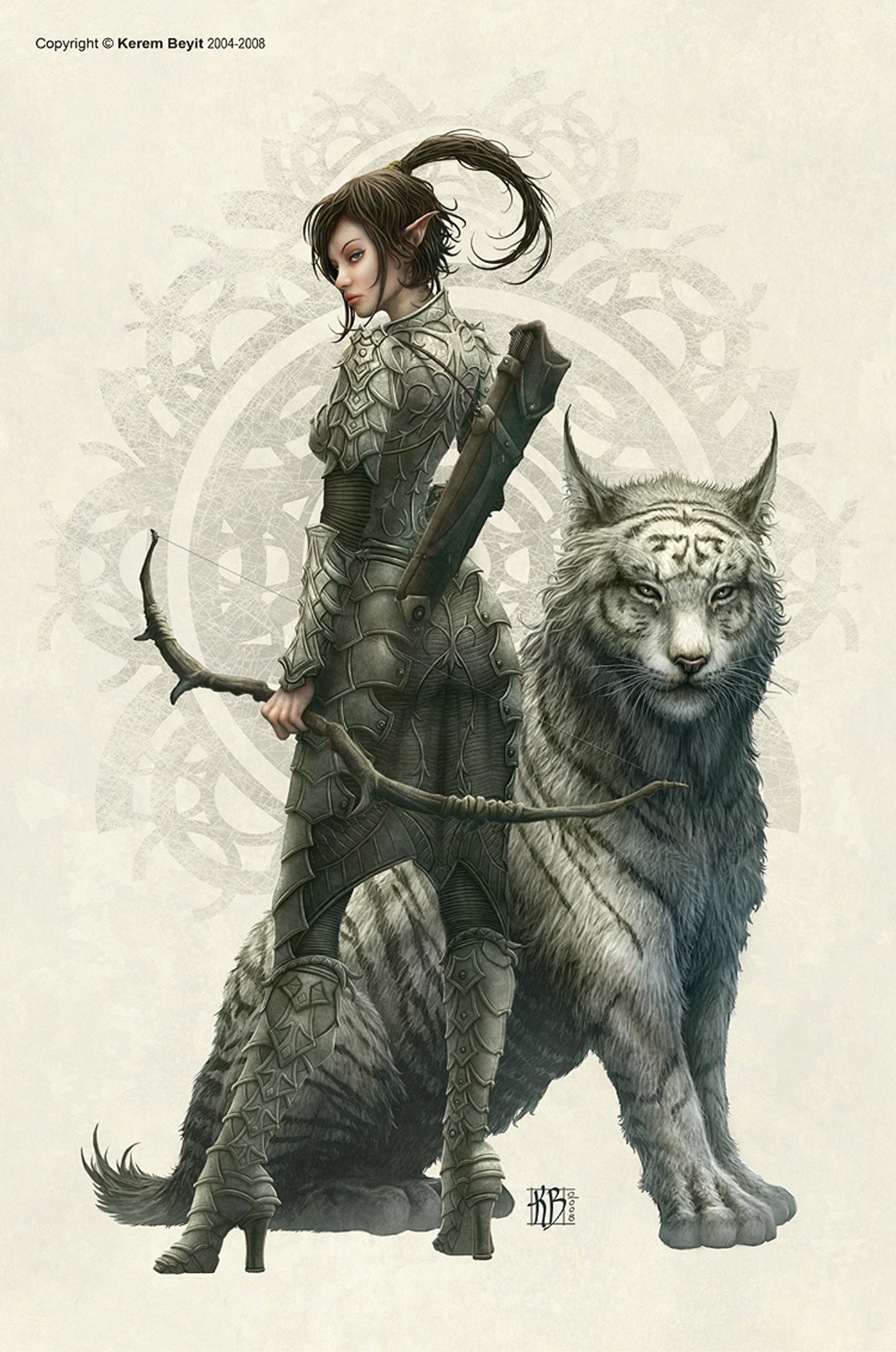 elf, Tiger, Fantasy, Dress, Long, Hair, Beautiful, Girl, Face, Portrait Wallpaper
