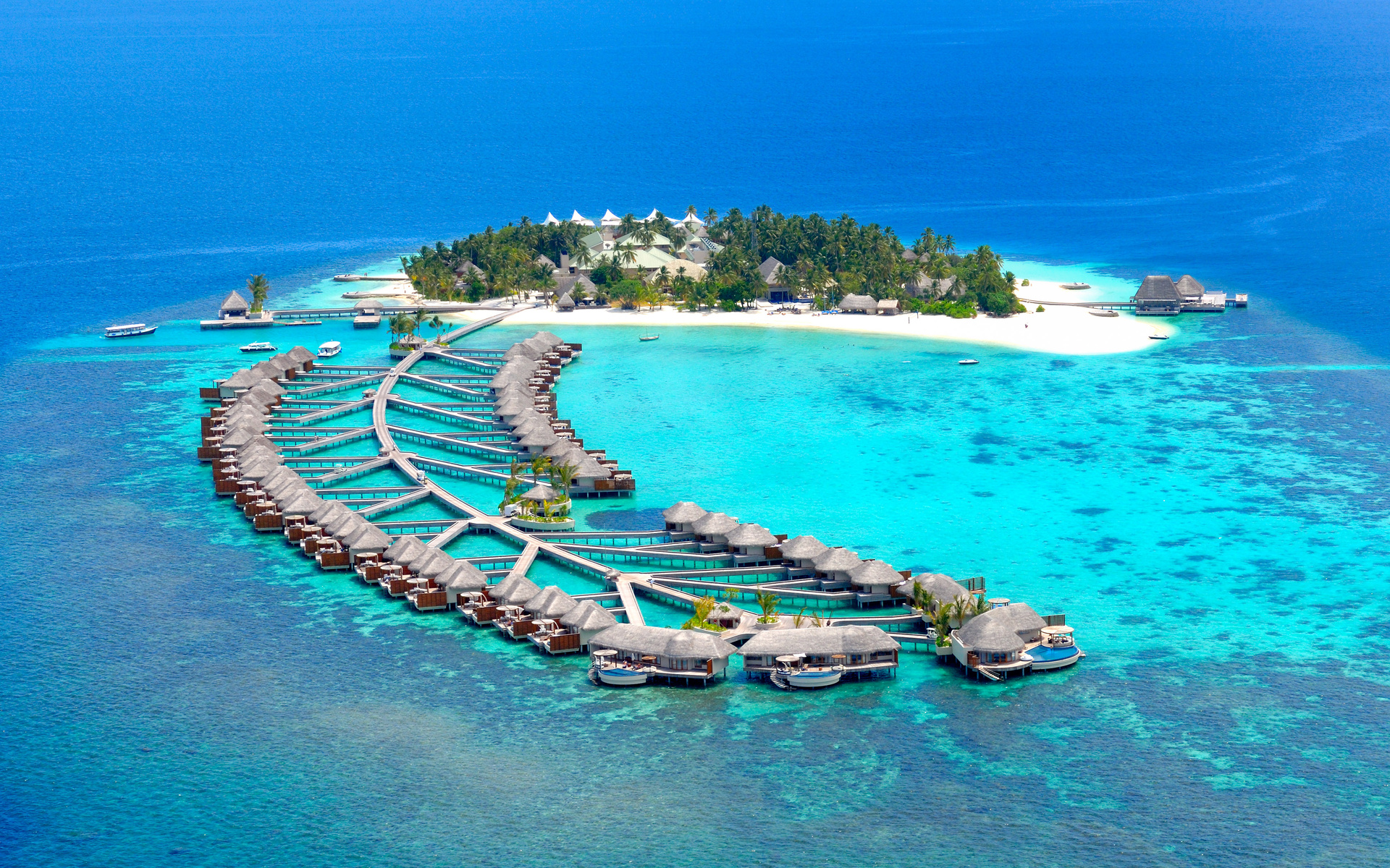 maldives, Tropical, Beach, Bungalow, Island Wallpaper