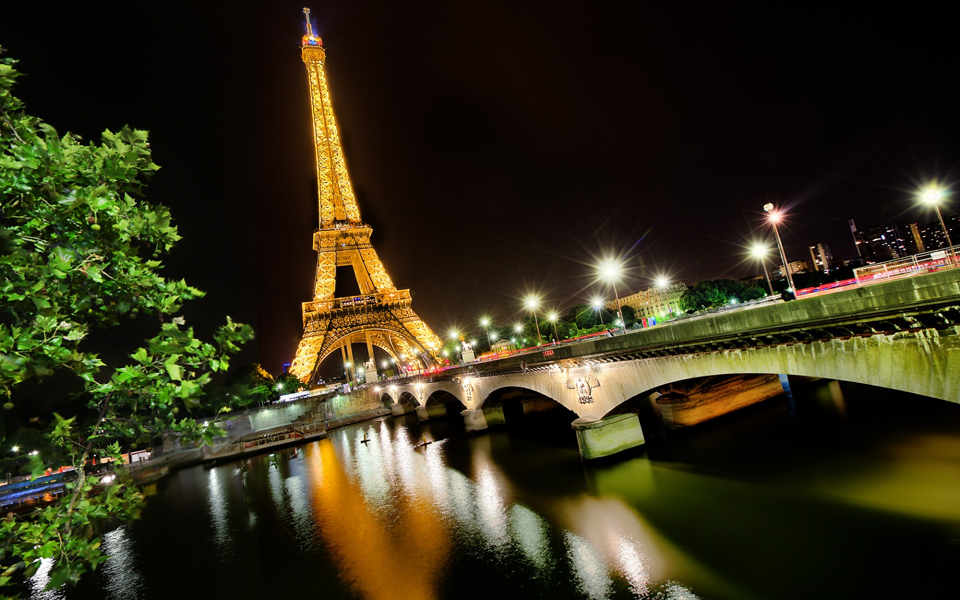 paris, France, City, Bridge, Night, Seine, River, The, Light Wallpaper