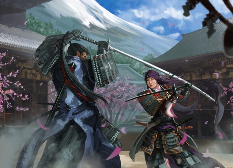 samurai, Warrior, Fantasy, Artwork, Oriental, Asian HD Wallpaper Desktop Background