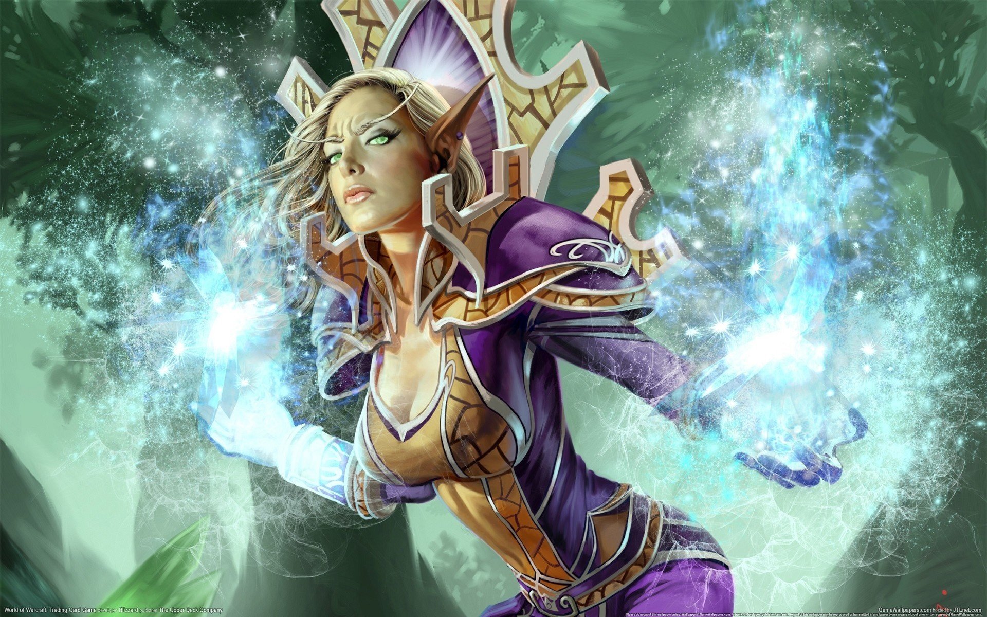 arts, World, Of, Warcraft, Magic, Girl, Trading, Card, Game, Elf Wallpaper