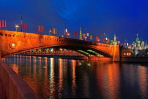 moscow, Bridge, Russia, Great, Moskvoretsky, Night