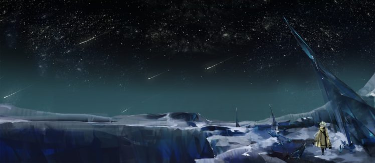 night, Pixiv, Fantasia, Saberiii, Scenic, Sky, Stars HD Wallpaper Desktop Background