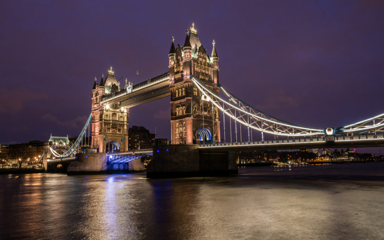 tower, Bridge, London, Bridge, River, Night HD Wallpaper Desktop Background