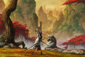 women, Fantasy, Video, Games, Samurai, Artwork, 3d, Swords