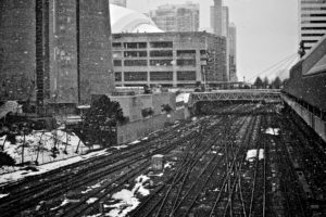 winter, Snow, Bw, Tracks, Buildings, Railroad, Toronto