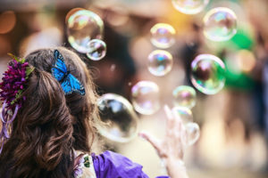 girl, Hair, Curls, Of, Soap, Bubbles, Balls, Pins, Butterfly