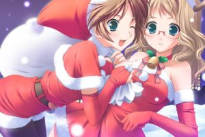 anime, Girls, Christmas