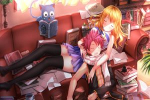 fairy, Tail, Natsu, Lucy, And, Happy