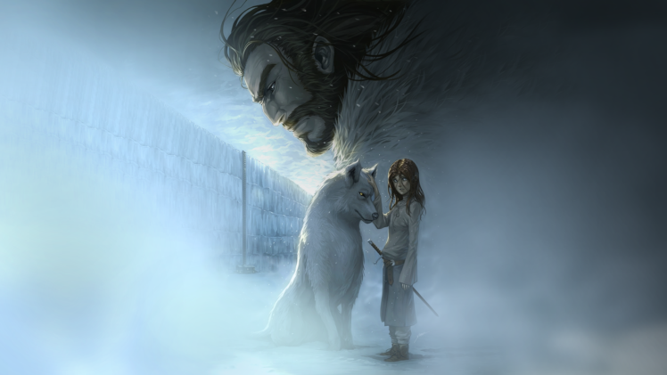 game, Of, Thrones, Song, Of, Ice, And, Fire, The, Wall, Stark, Direworf, Wolf, Drawing HD Wallpaper Desktop Background