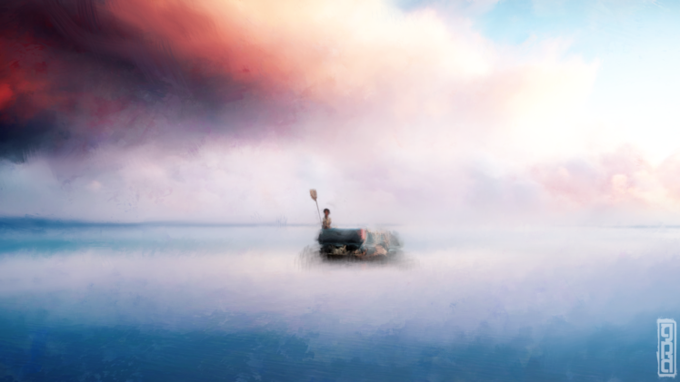 boat, Boats, Art, Painting, Lakes, Rivers, Ocean, Sea HD Wallpaper Desktop Background