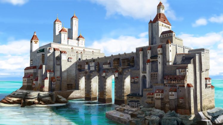 buildings, Drawing, Castle, Buildings HD Wallpaper Desktop Background