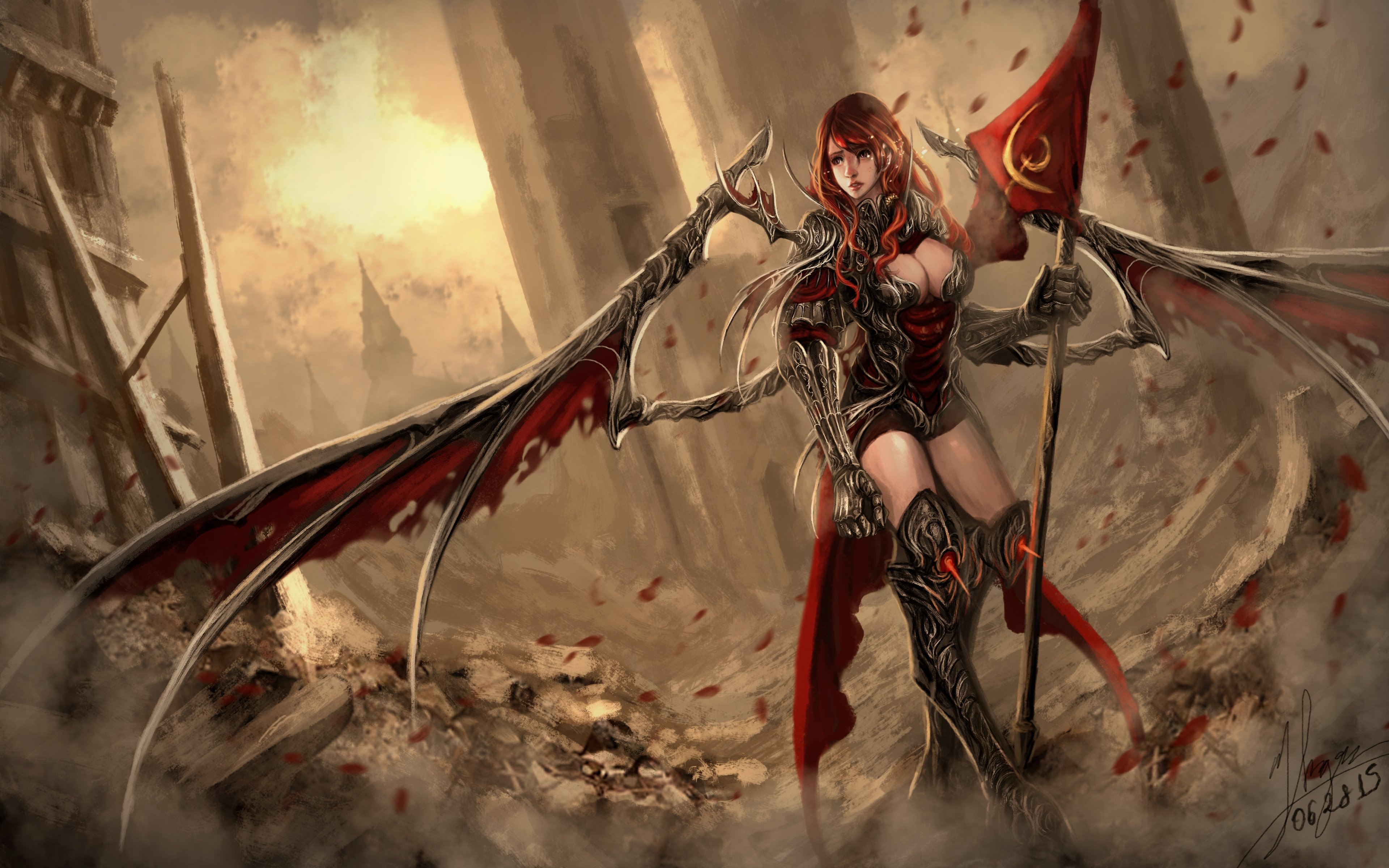 fantasy, Art, Artwork, Women, Woman, Female, Girl, Girls, Warrior, Angel Wallpaper