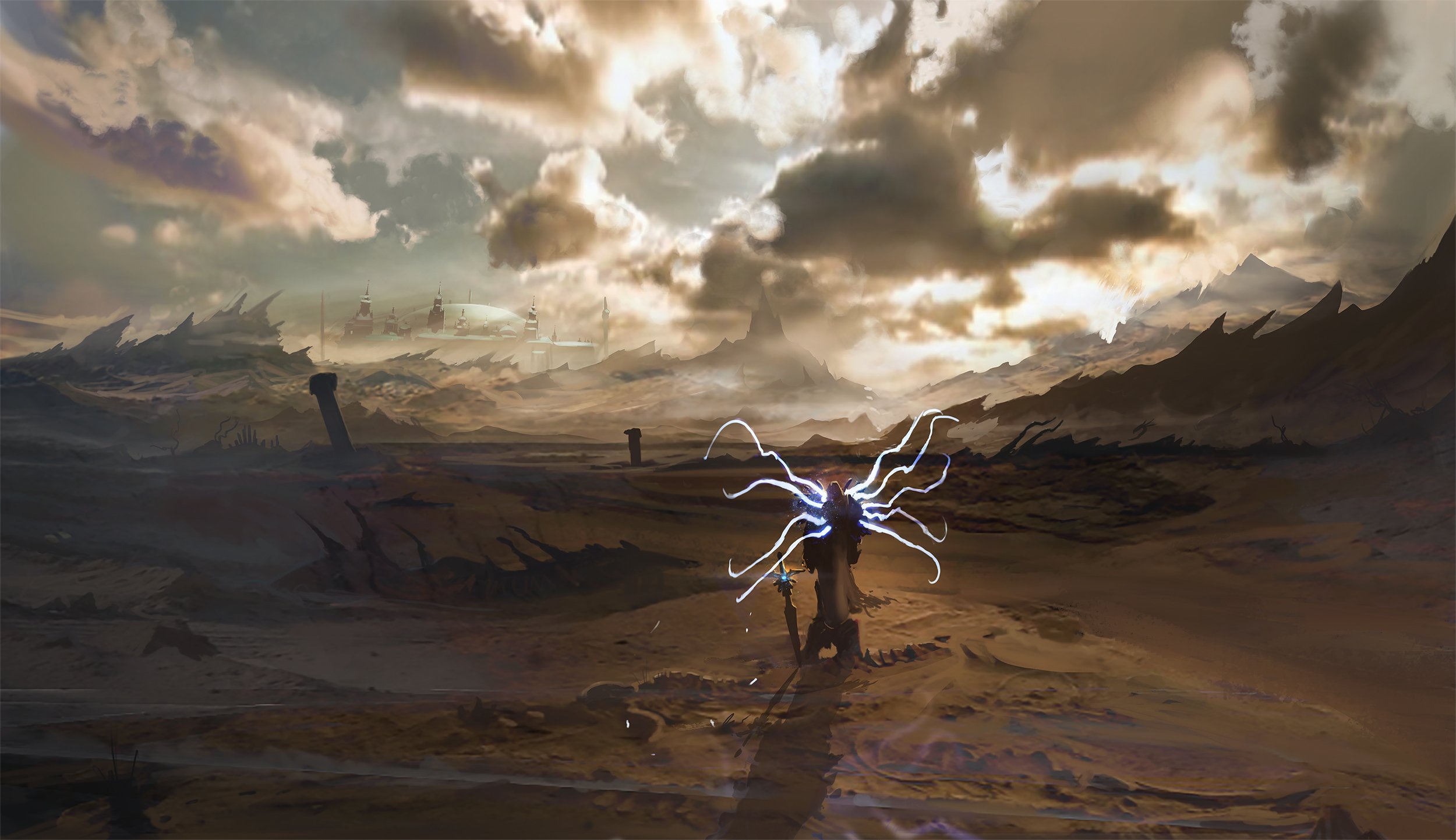 diablo, Angel, Clouds, Archangel, Tyrael, Games, Fantasy, Artwork Wallpaper