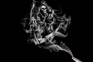 smoke, Skeleton, Death, Fantasy, Reaper, Skull, Cigarette, Artwork, Dark