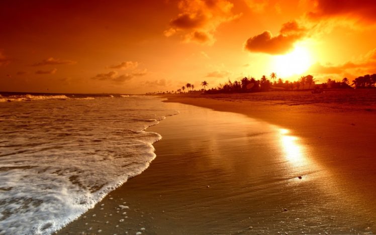 beach, Sunset, Sky, Beauty, Beautiful, Sea, Ocean HD Wallpaper Desktop Background