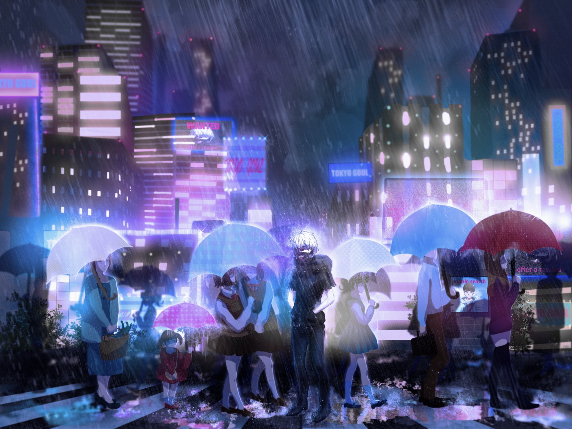 Anime Series Tokyo Ghoul Rain City Wallpapers Hd Desktop And