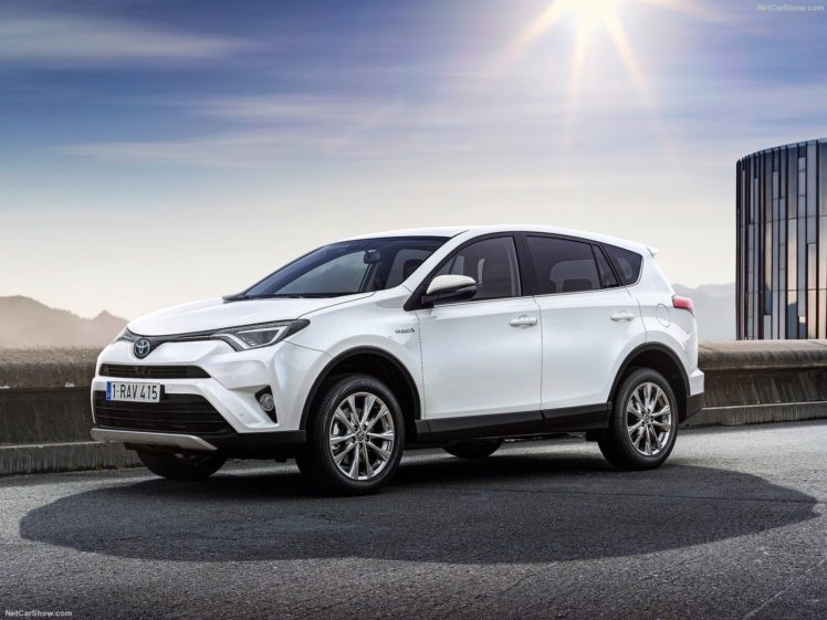 toyota, Rav4, Hybrid, Eu version, Cars, Suv, White, 2016 HD Wallpaper Desktop Background