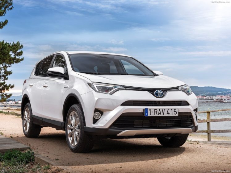 toyota, Rav4, Hybrid, Eu version, Cars, Suv, White, 2016 HD Wallpaper Desktop Background