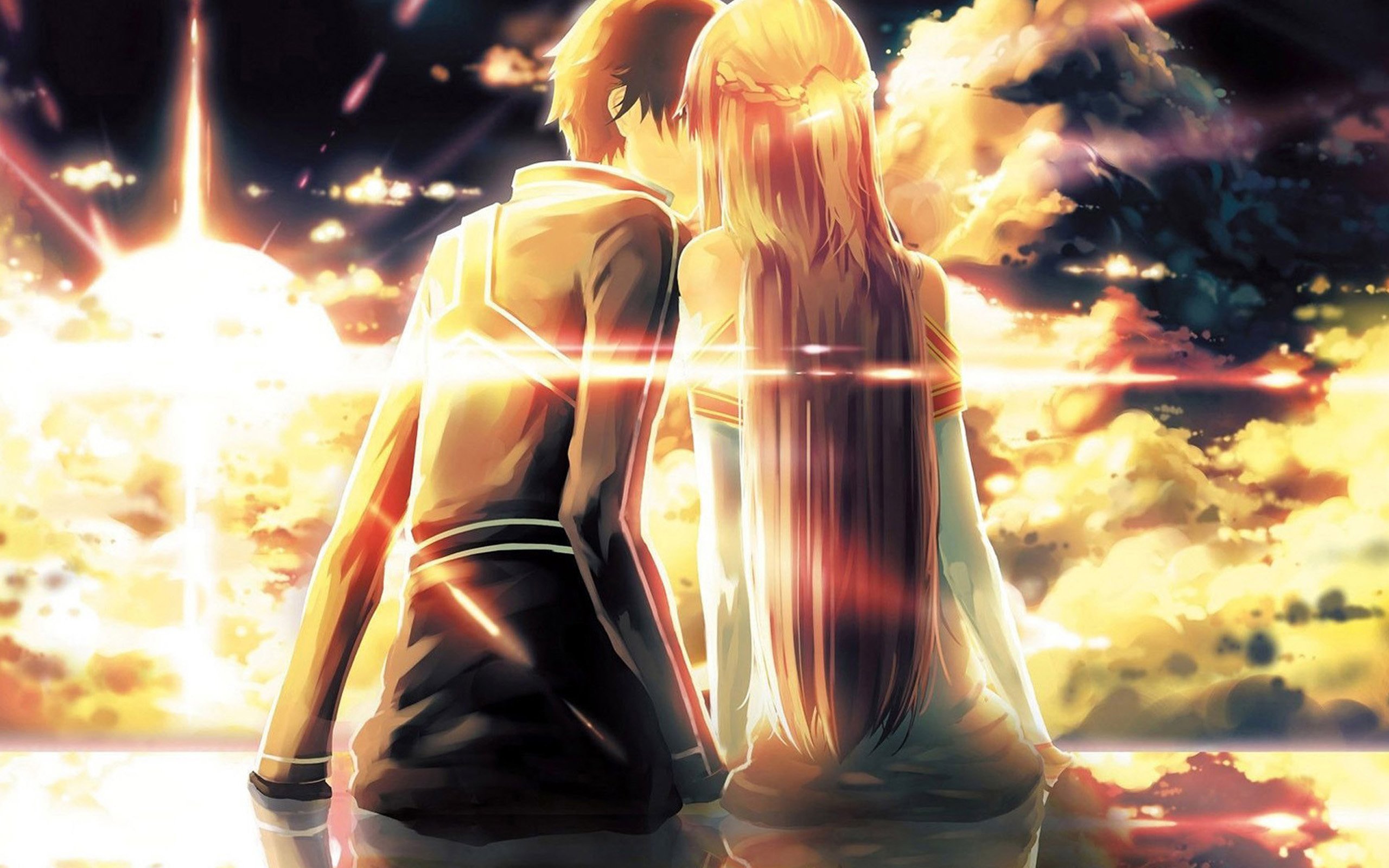 couple, Love, Mood, People, Men, Women, Kissing, Anime, Artwork, Fantasy Wallpaper