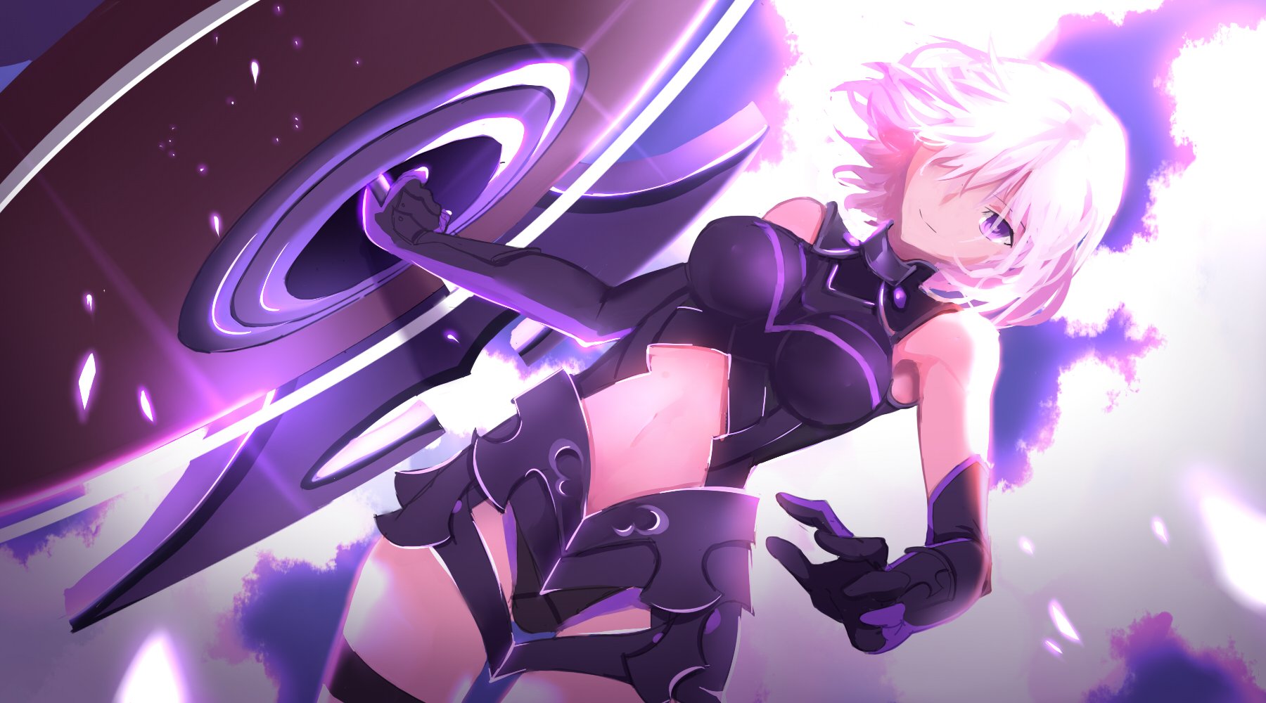 armor, Elbow, Gloves, Fate, Grand, Order, Fate, Stay, Night, Hei, Tong, Shi, Navel, Purple, Eyes, Shielder,  fate, Grand, Order , Short, Hair Wallpaper