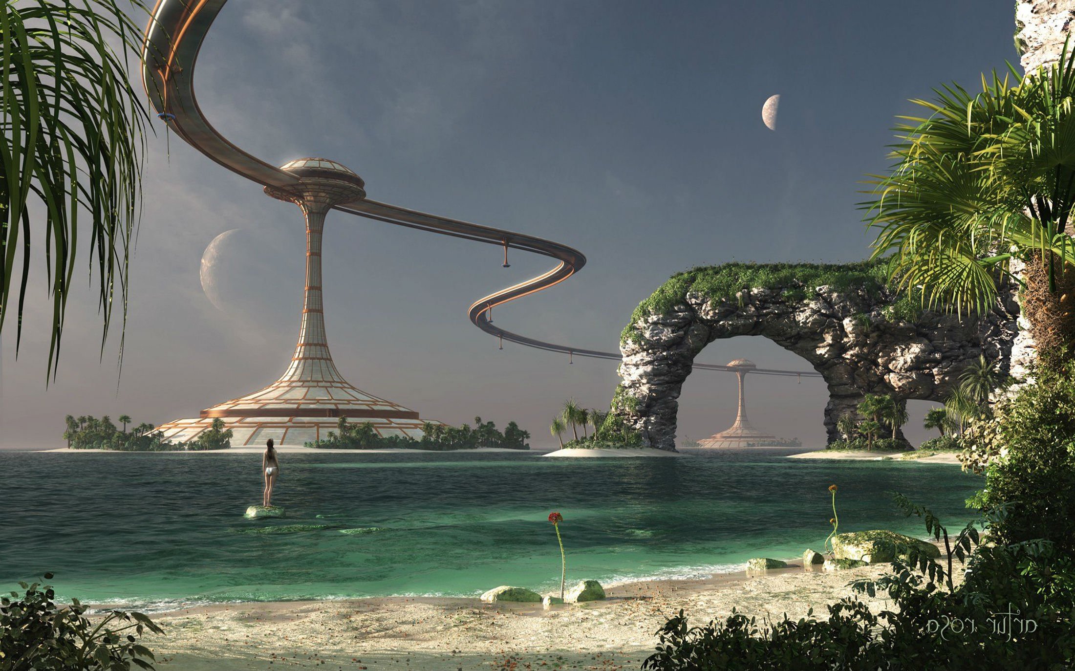 futuristic alien cities