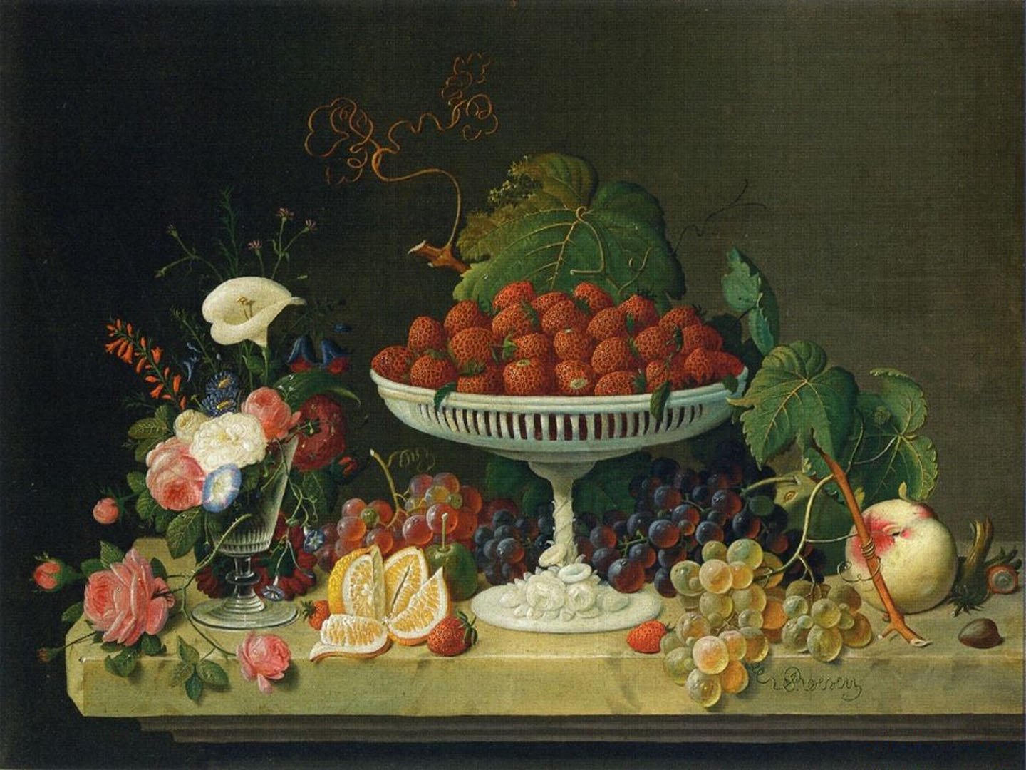 art, Oil, Painting, Fruits, Table, Beauty Wallpaper