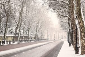 london, Winter, Snow, Tree, Road