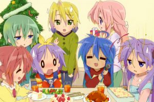 blush, Christmas, Hiiragi, Kagami, Hiiragi, Tsukasa, Iwasaki, Minami, Izumi, Konata, Kobayakawa, Yutaka, Lucky, Star, Takara, Miyuki