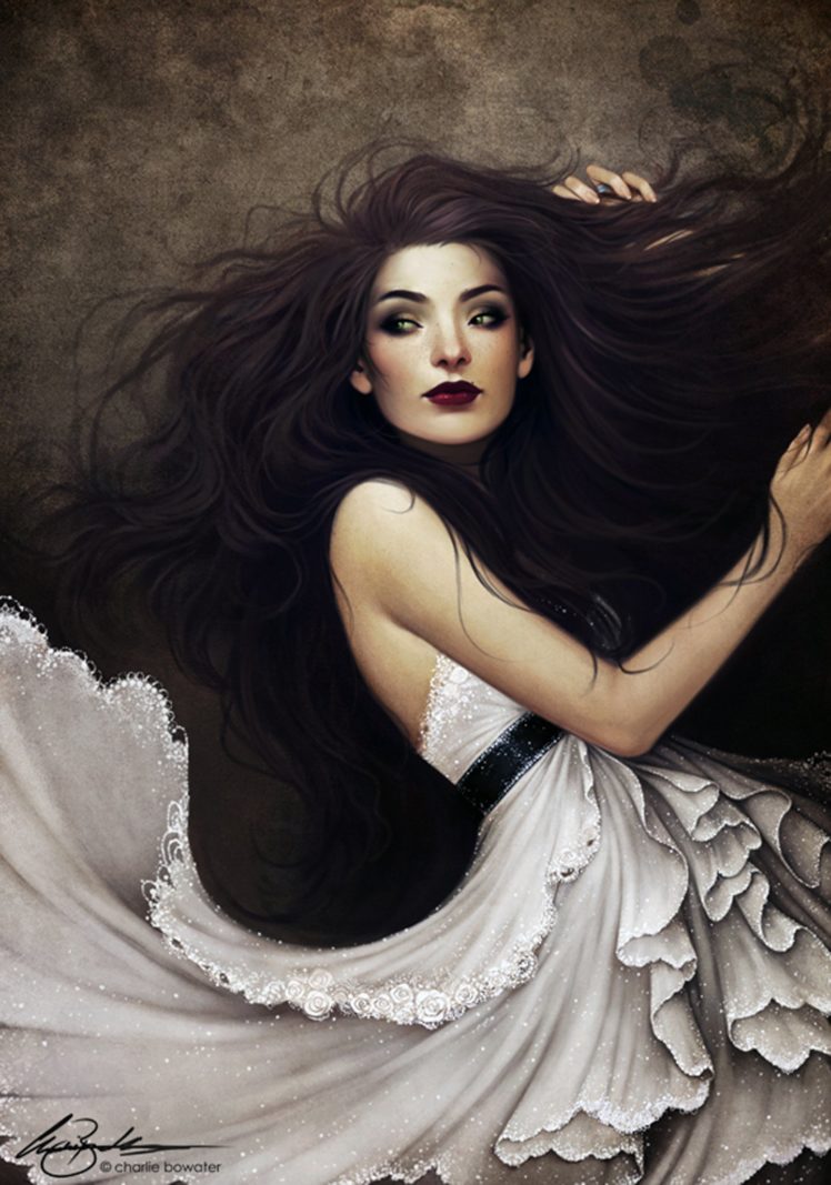gravity, 2d, Portrait, Girl, Fantasy, Dress, Long, Hair, Beautiful HD Wallpaper Desktop Background