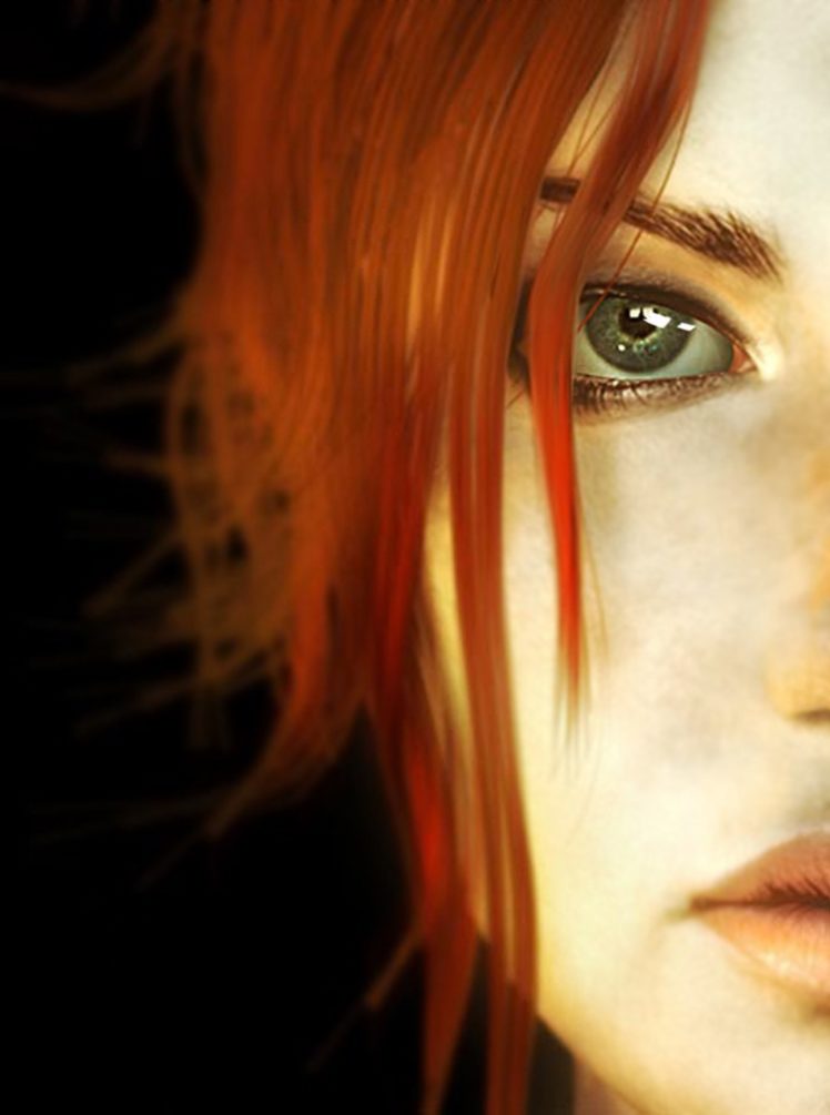 portrait, 3d, Portrait, Girl, Female, Woman, Red, Hart, Face HD Wallpaper Desktop Background