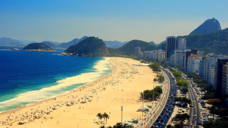 playa, Copacabana, Brasil, Rio, Janeiro, Oceano HD Wallpaper Desktop Background