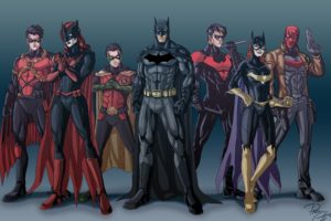 batman, Robin, Dc, Comics, Comics, Suit, Superheroes, Batgirl, Justice, League, Bodysuit, Nightwing, Batwoman, Artwork, Red, Hood, Red, Robin