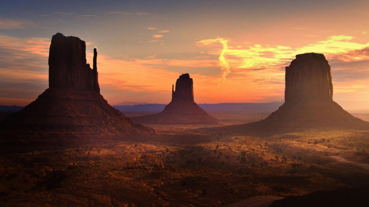 desert, Rock, Stone, Landscapes, Sunset HD Wallpaper Desktop Background