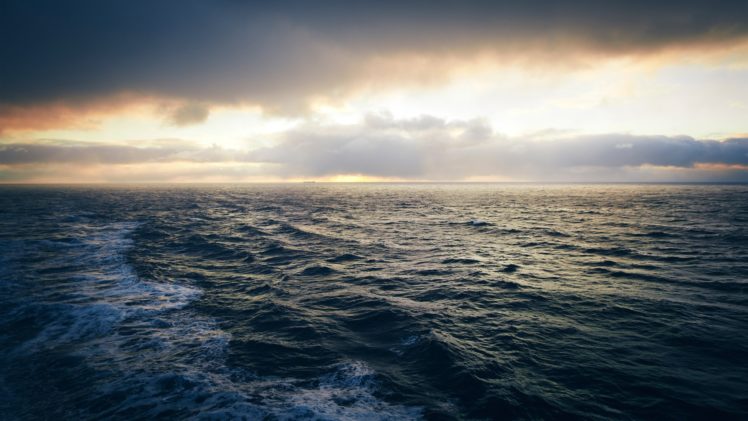 ocean, Sea, Waves, Sky, Clouds, Sunset HD Wallpaper Desktop Background