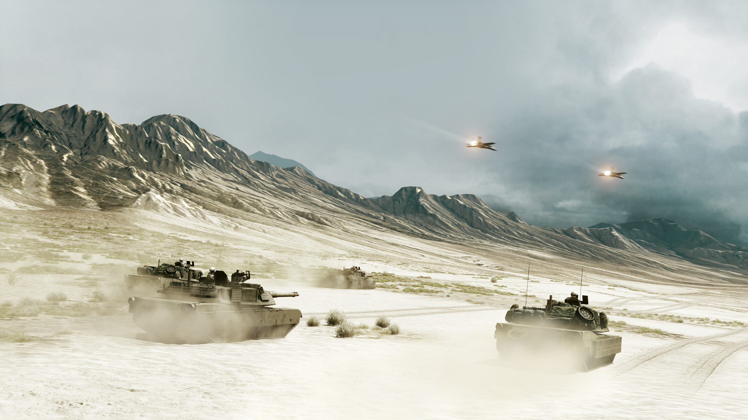 desert, Tanks, Armor, Assault, Jet, Aircraft, Battlefield, 3, Games Wallpaper