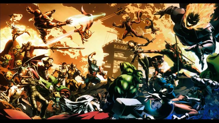 hulk, Comic, Character, Iron, Man, Captain, America, Wolverine, Deadpool, Wade, Wilson, Ryu, Marvel, Vs, Capcom HD Wallpaper Desktop Background