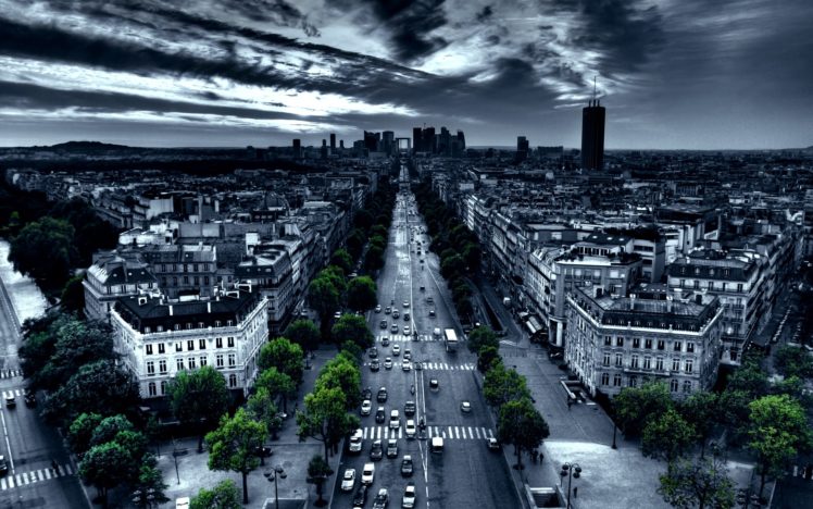 paris, Cityscapes, France, Traffic, Artwork, Selective, Coloring HD Wallpaper Desktop Background