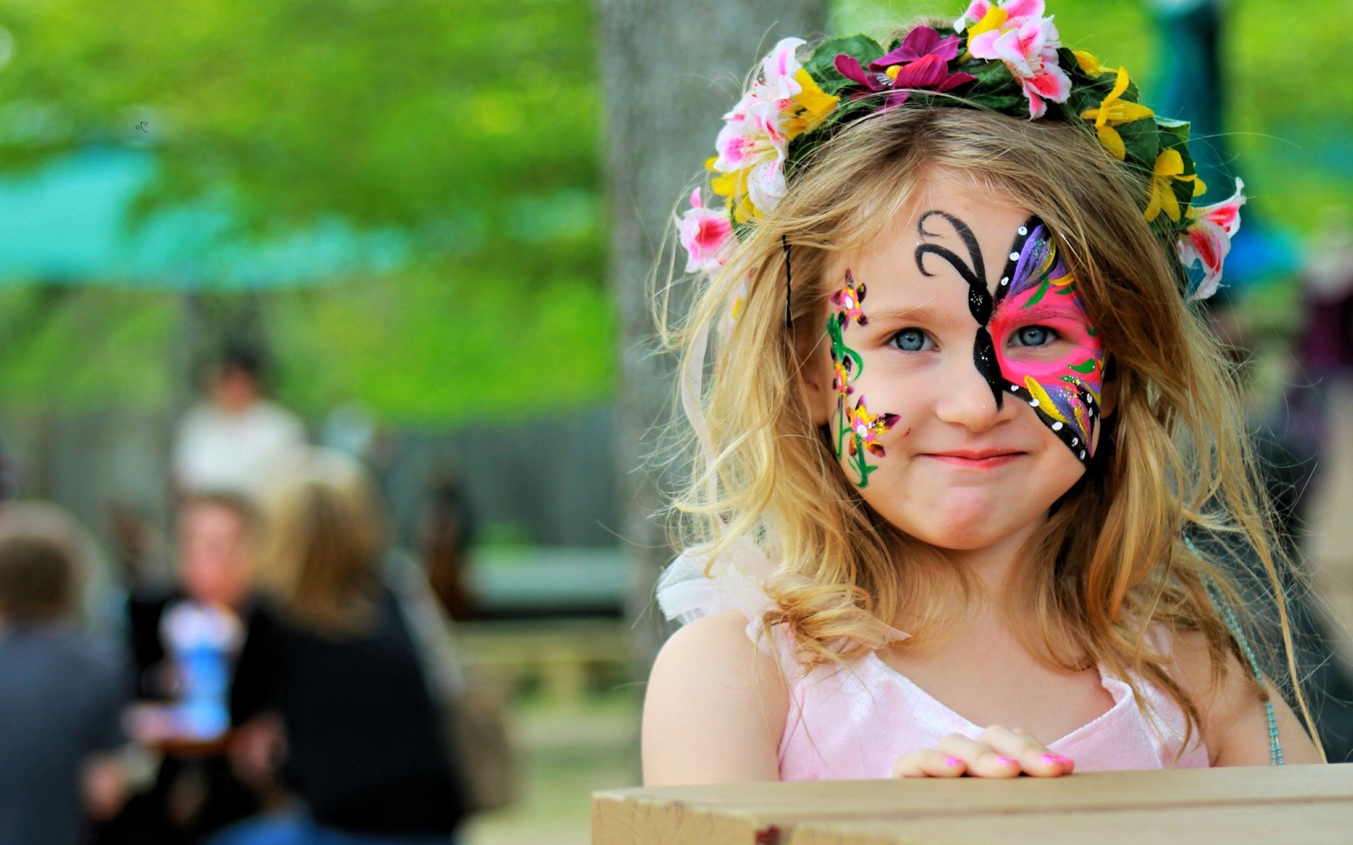 color, Face, Child, Mask, Butterfly Wallpaper