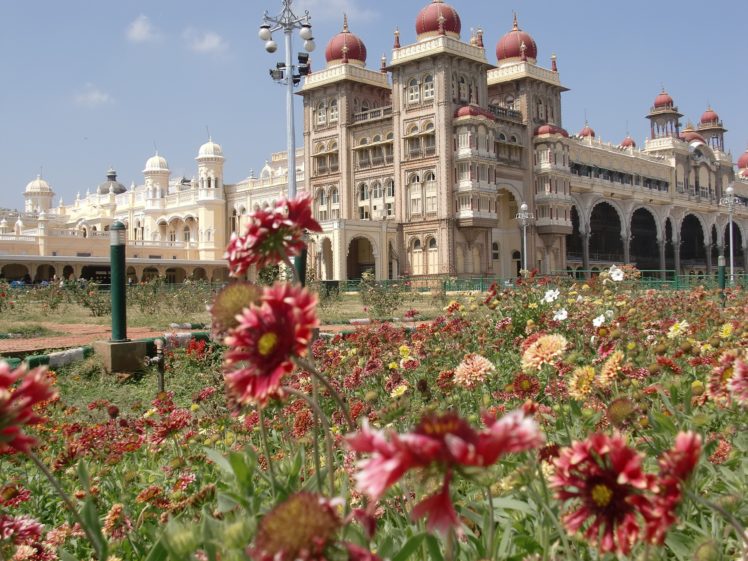 palace, Maharaja, Of, India, Mysore, Flowers, Beautiful HD Wallpaper Desktop Background