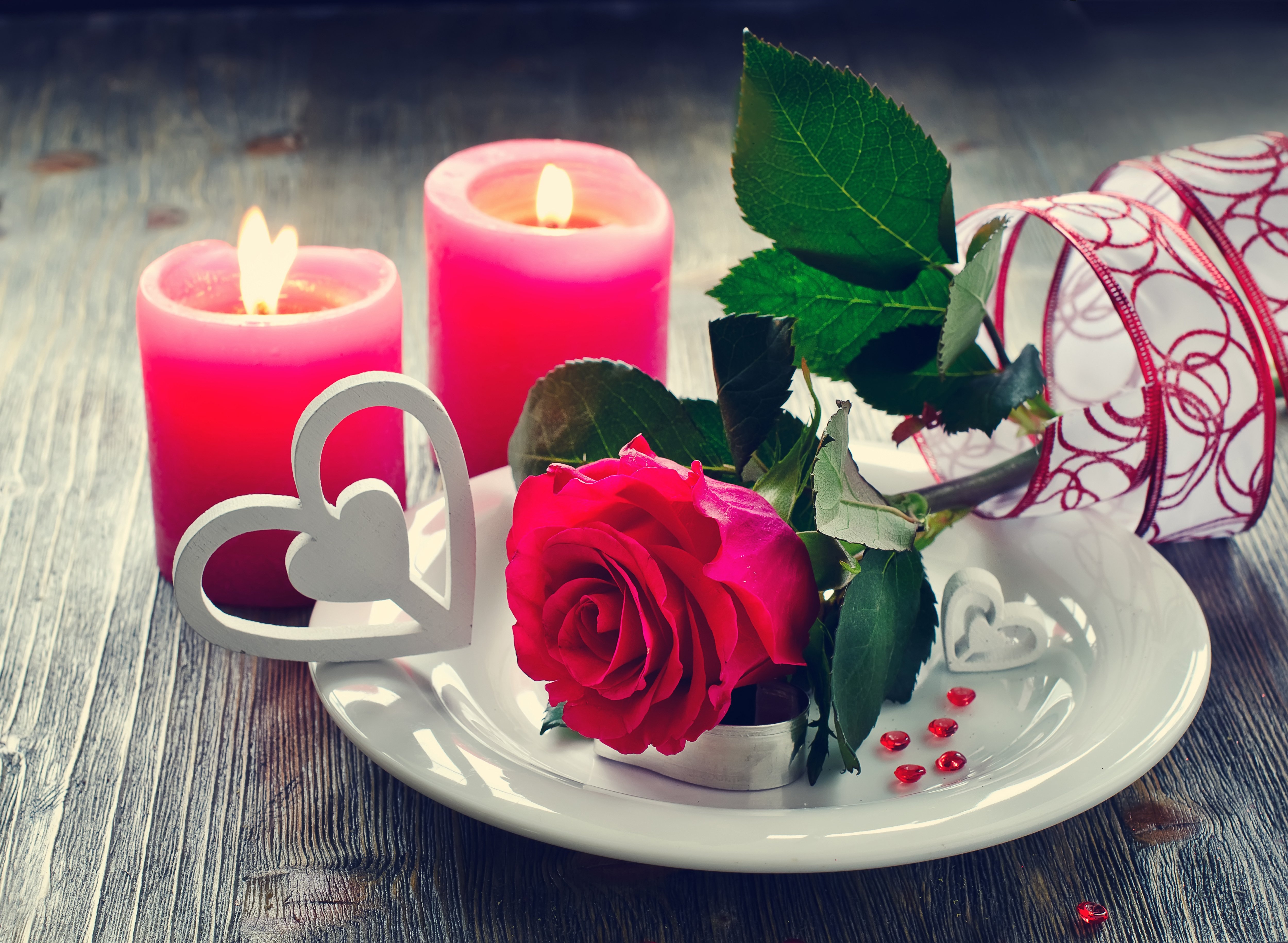 petals, Candles, Flowers, Roses, Love Wallpaper