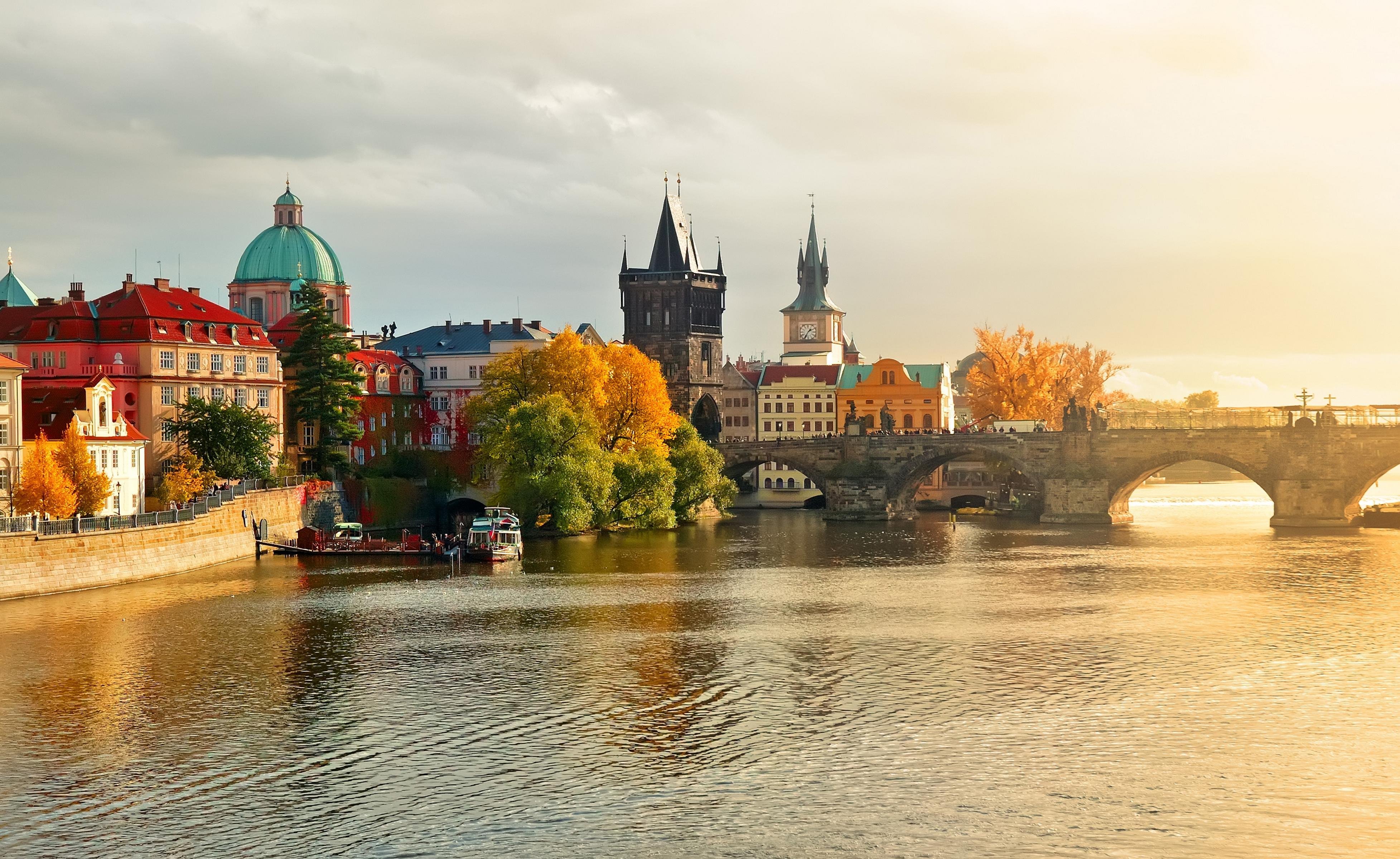 town, Charles, Bridge, In, Prague, Czech, Republic Wallpaper