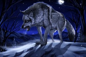 wolf, Grin, 3d, Art, Wolves, Fantasy, Artwork, Winter