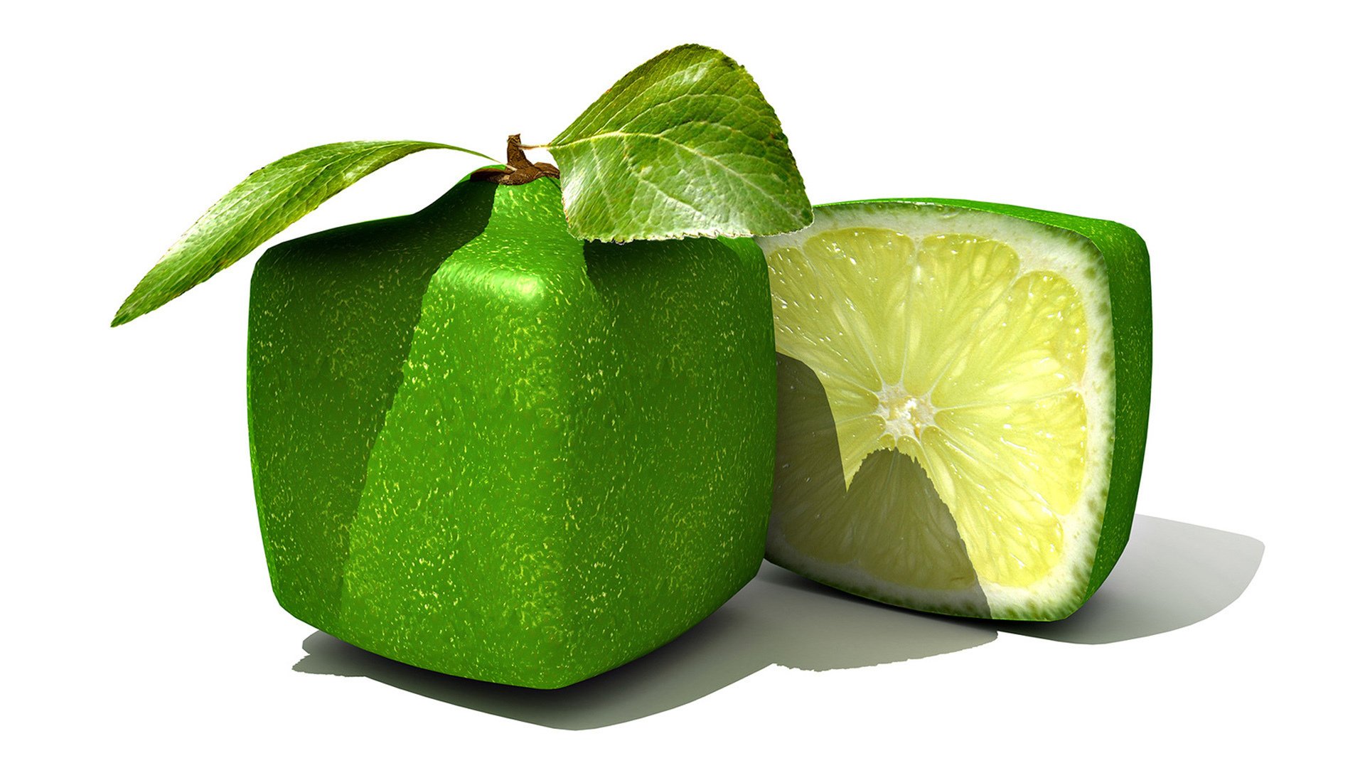 abstraction, Abstract, 3d, Graphics, Fruit, Lime Wallpaper