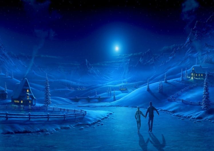winter, Snow, Nature, Landscape, Art, Artwork HD Wallpaper Desktop Background